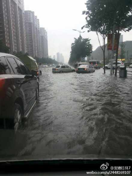 大连暴雨街道积水成河，一场城市与自然的对话